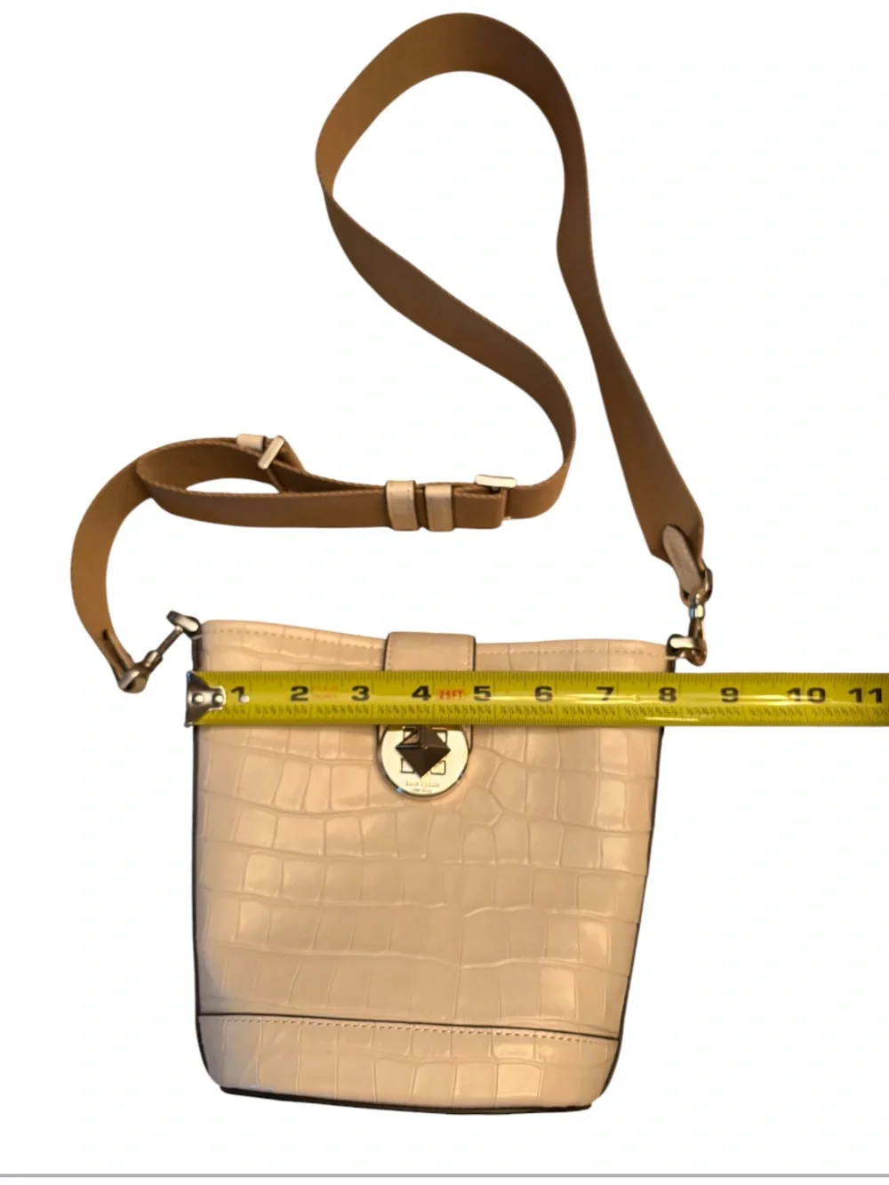 Kate Spade New York Audrey Mini Croc Embossed Bucket Crossbody Bag